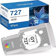 Compatible 727XL Ink Cartridge Gray Replacement for 727 Ink Cartridge 300ML Work for DesignJet T930 