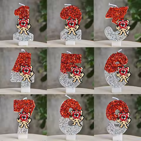 Stranger Eleven Robin Steve Dustin Candles 0-9 Number Cake Decoration Birthday Party Cake Topper Kid