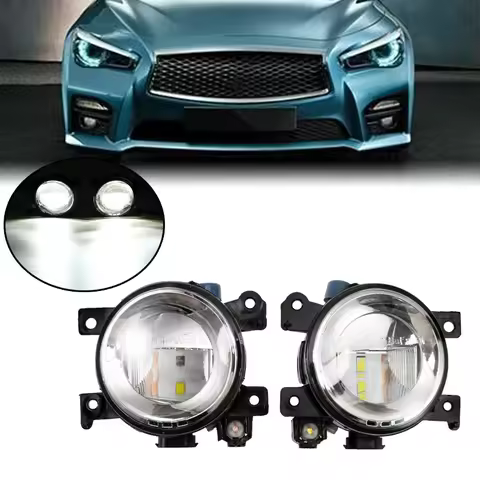 1 Pair Front LED Fog Lights For Infiniti Q50 2014-18 QX60 QX80 Q70/Q70L/Q70 2014-2018 Driving DRL Li