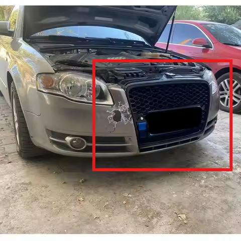 For Audi A4 Modified RS4 Grille 05 06 07 08 Model A4 B7 Upgraded Honeycomb Front Grille RS4