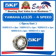 SKF YAMAHA LC135 4S ( 6pcs/Set-C3 )100% ORIGINAL Motorcycle Engine Bearing 6002/C3 6004/C3 6202/C3 6