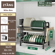Gslife Kệ Chén Bát Thông Minh Tiện Lợi Kèm Khay Đựng 2&3 Tầng Kệ Để Đồ Đa Năng Nhà Bếp Kệ Đựng Đồ