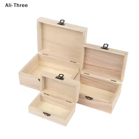 1Pcs Wooden Multifunction Case with Lid Jewellery Storage Container Box Home Decoration
