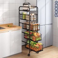 抽屜式廚房置物架/落地多層多功能儲物架/可抽拉夾縫收納架/蔬菜儲物架/M313