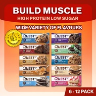 Quest Nutrition Protein Bar 6 or 12 Bar High Protein Low Sugar Flavour Vary for Assorted