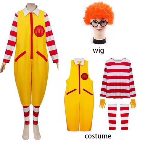 Sutra Clown Character Adult McDonald Cosplay Costume Ronald Masquerade Party Halloween Party Funny C
