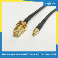 New SMA Female Jack Nut Switch MMCX Male Plug Connector RG174 Cable 20CM /30CM/50CM/100CM