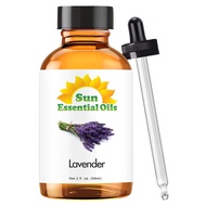 Sun Essential Oils 2oz - Lavender Essential Oil - 2 Fluid Ounces - Lavender Oil - Aromatherapy Oils 