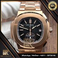[TOP QUALITY] NAUT1LUS 4OTH ANNIVERSARY 5980 FULL ROSE GOLD MEN WATCH LUXURY SWISS AUTOMATIC JAM TAN