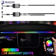 OKCATZONE 110cm 30cm Car Ambient Lights USB APP Control Remote LED Interior RGB Symphony Atmosphere 