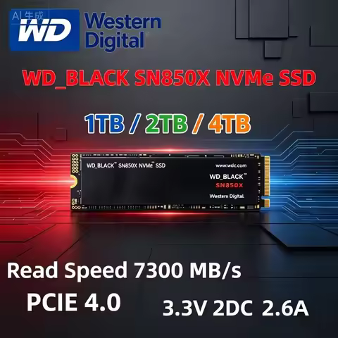 WD BLACK SN850X Western Digital M.2 2280 NVMe SSD 1/2TB 4TB Stable Internal Solid Drive for Gamer La