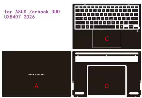 Pre CUT Vinyl Laptop Sticker, Removable Decal Protector Skin for ASUS Zenbook DUO UX8407 2026 ASUS Z