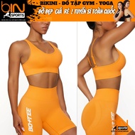 Women's pickleball yoga gym set, bra with padding and high-quality Guangzhou knitted elastic buttSho