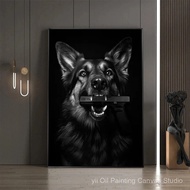 K9 Glock German Shepherd Posters and Prints Dog with Gun Wall Art Canvas Painting Pictures for Home 