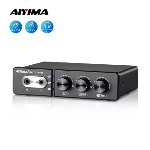 AIYIMA Audio DAC-A2 PRO USB Gaming DAC Headphone Amplifier Hub USB Mini Decoder for PS5 Desktop Gami