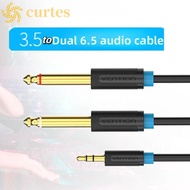 CURTES 3.5mm To Dual 6.5mm Audio Cable, Y Splitte 2 in 1 3.5mm To 6.5mm Audio Splitter Cable, Portab