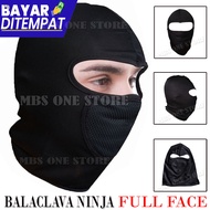 HITAM Men's Ninja Mask Thick Elastic Full Face MBS221 Black Universal Balaclava Ninja Adult Men Premium C O D Can Pay On The Spot