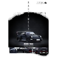 INNO MODELS INNO64 1/64 RWB 964 Porsche Matte Black - Rauh-Welt Begriff Limited Edition Diecast Mode