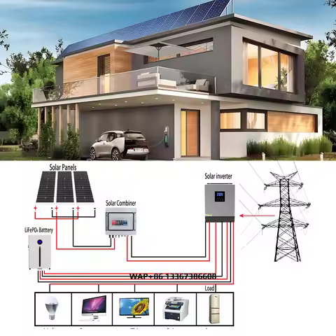 15KW Solar System Completed Kit Set 550W Solar Panel With 25KWh WiFi LiFePo4 Battery Double 8.2KW Hy