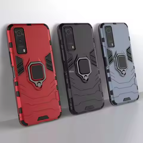 Case for VIVO Y53S 5G V2111A V2058 Shockproof Finger Ring Armor Cover for VIVO Y72 V2041