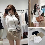 BORY STORE QCCC QCL1 CV0824 2697 A-line fabric short skirt with elastic waistband