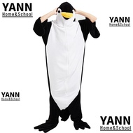 YANN Unisex Flannel One-piece Pajamas, Suitable for height 168-178cm Black + White Stitched Warm Ful