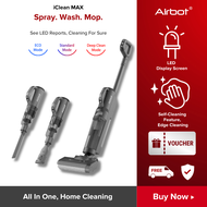 Airbot iClean Max Wet Dry Vacuum Mop Cordless Portable Water Vacuum Cleaner Stick Vacuum Lightweight Handheld Electric Floor Motorised Mop with Self-Cleaning Function