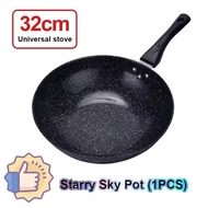 32CM Non-Stick Wok for Gas Induction Cooker