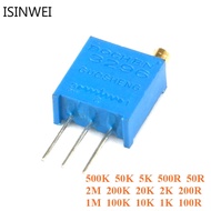 10pcs 3296 Trimmer Potentiometer 3296W Variable Resistor Adjustable Resistance 101 102 103  105 201 