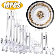 5/10/20pcs Clear Plastic Dish Bowl Display Stand Rack / Photos Picture Frame Folding Stand Holder