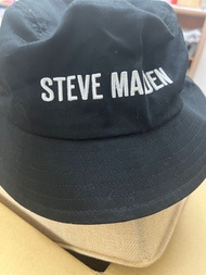 美國 Steve Madden 漁夫帽 黑色 刺繡 Logo 休閒 遮陽