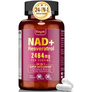 NAD Resveratrol Supplement 2464mg, Liposomal NAD Supplement with Resveratrol for Women and Men, NAD 