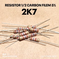 (10 PCS) RESISTOR 1/2W 1/2WATT 2K7 2.7K KILO CF 5% ROHS