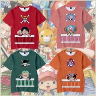 XS1 One Piece Kids T-shirt Anime 3D Printed Short Sleeve Casual Tops Children Tee Shirt Zoro Luffy C