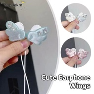 AOPHEKM  Earphone Decoration, Angel Wing Y2K Headphone Accessory, Clip-On Design Star Gem Accent Dam