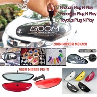 (Blue Mirror) ZOOM ENGINEERING MONACO MIRROR Centre mirror Rear view Screen rearview proton perodua 