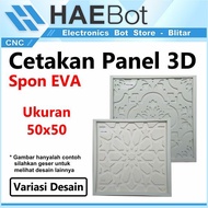 [HAEBOT] Cetakan Panel Dinding Motif 3D Ukuran 50x50 Spon Eva Model 4 50cm Spons Wallpanel Kotak Gypsum Semen Pola Geometris CNC
