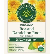Traditional Medicinals Organic Roasted Dandelion Root Caffeine Free 16 Wrapped Tea Bags (24 g) HALAL
