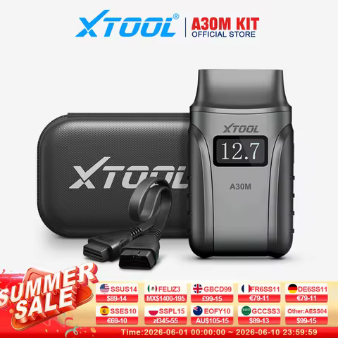 XTOOL A30M Kit Bluetooth OBD2 Scanner Full System Car Diagnostic Tools Bi-directional Scanner 26 Res