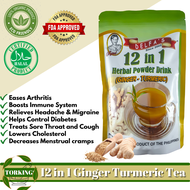 [Torkings] Delfa's Turmeric-Ginger Tea 12 in 1 Herbal Powder Drink (350 grams) Turmeric tea with ginger and lemon grass / Salabat honey tea with lemon / Authentic herbal tea / Twelve in One Ginger Turmeric Tea for Health / Immunity and Detoxification