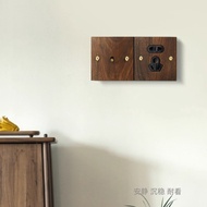 Hong Kong Malaysia Singapore British Standard EU 13A Solid Wood Walnut Wall Switch Wall Lamp Switch 