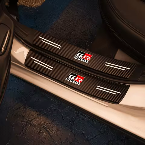 Car Sill pedal Rear Bumper Protection Stickers For GR Sport Gazoo Racing Yaris 86 Corolla Hilux Supr