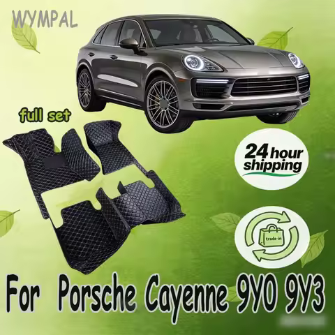 LUXURY Leather Car Floor Mats For Porsche Cayenne 9Y0 9Y3 2018~2022 5 Door Anti-dirt Pad Car Mat Lux