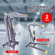 2 Ton Hydraulic Engine Crane Heavy Duty Foldable Garage Shop 2T Automotive Crane Jack Anak Gajah Eng