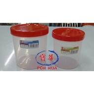 Homeware Plastic Bottle Mini Plastic Container Pet Bottle Red Cap Cookie Jar Biscuit Container Round