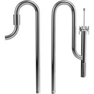 FZONE Aquarium Stainless Steel Skimmer Lily Pipes Inflow and Outflow with Spin Skimmer and Adjustabl