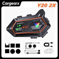 Y20 2X 2-in-1 Motorcycle Helmet Bluetooth Intercom, Dual Noise-Canceling Helmet Headsets, Deep Bass/