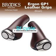 ORIGINAL BROOKS ERGON GP1 LEATHER HANDLE GRIP 130MM/130MM BROWN