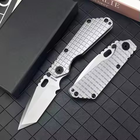 High Quality Strider Titanium Folding Knife Sharp D2 Blade Portable Camping Survival Knife EDC Outdo