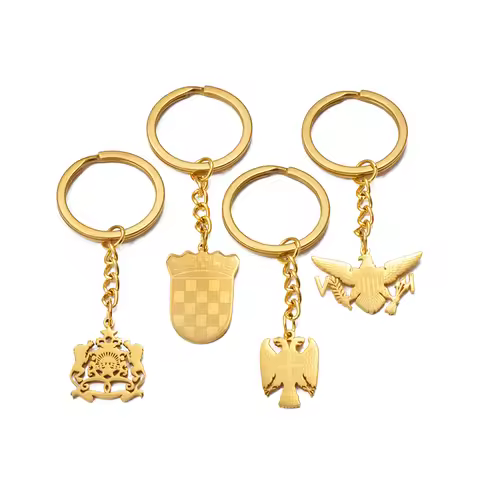 1PC Maroc Morocco KeyChains Croatia VI Virgin Islands Serbia Srbija Eagle KeyRings Jewelry #K1564